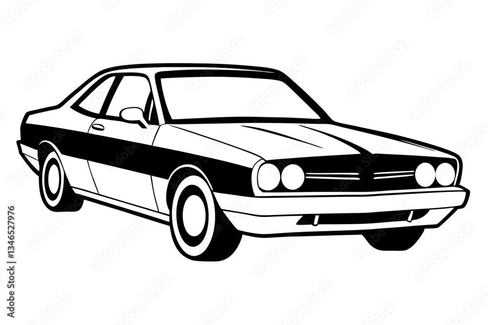 Fototapeta premium dyno dash car line art silhouette vector illustration