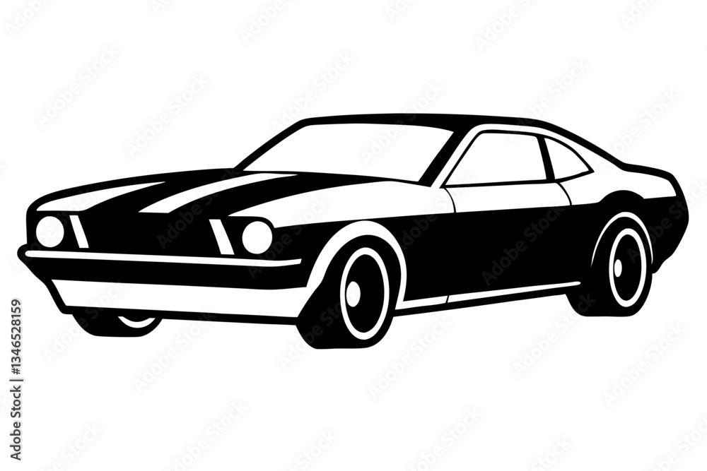Naklejka premium dyno dash car line art silhouette vector illustration