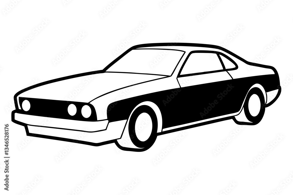 Fototapeta premium dyno dash car line art silhouette vector illustration