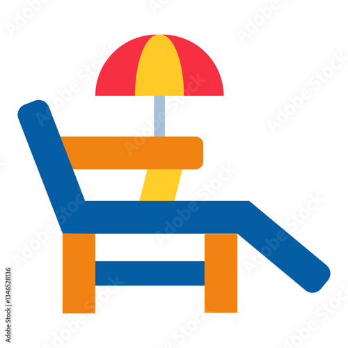 Deck chair Vector Design Icon Style