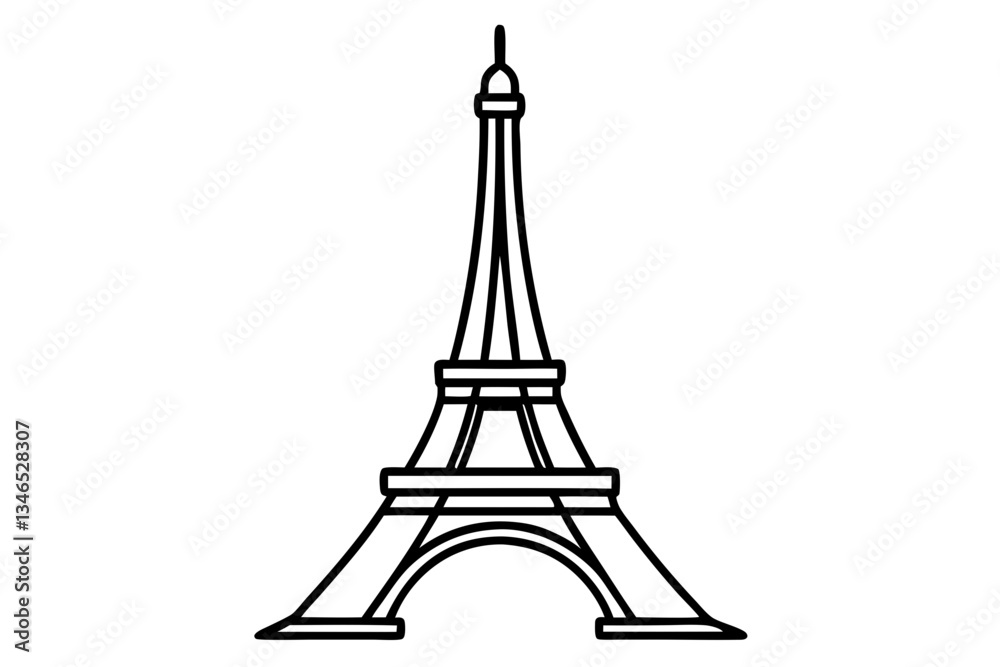 Obraz premium tower line art silhouette vector illustration