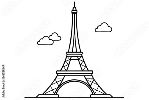 tower line art silhouette vector illustration