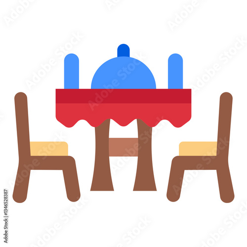 Cruise dining table Vector Design Icon Style