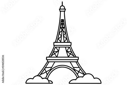 tower line art silhouette vector illustration