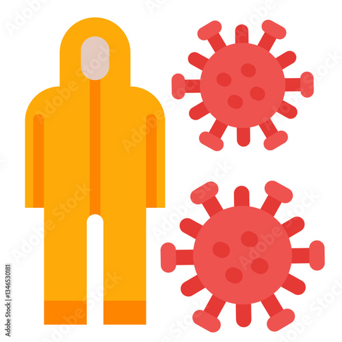 Hazmat suit Vector Design Icon Style
