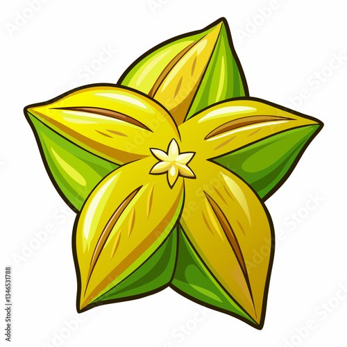 starfruit isolated on white