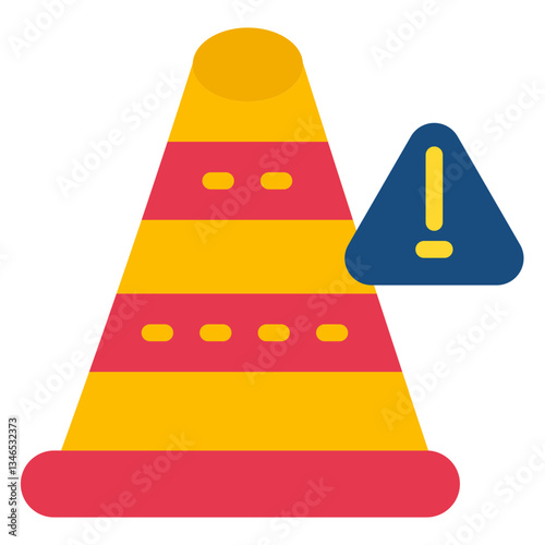 Traffic Cone Vector Design Icon Style