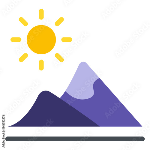 Mountain Icon Vector Design Icon Style