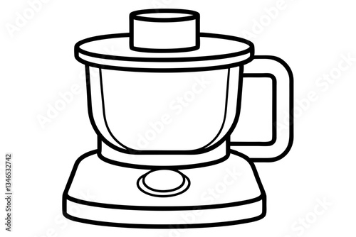 food processor line art silhouette vector illustration