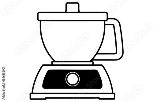 food processor line art silhouette vector illustration