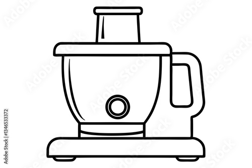 food processor line art silhouette vector illustration