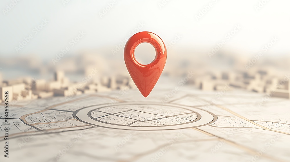 Fototapeta premium City Map Location Pinpoint.