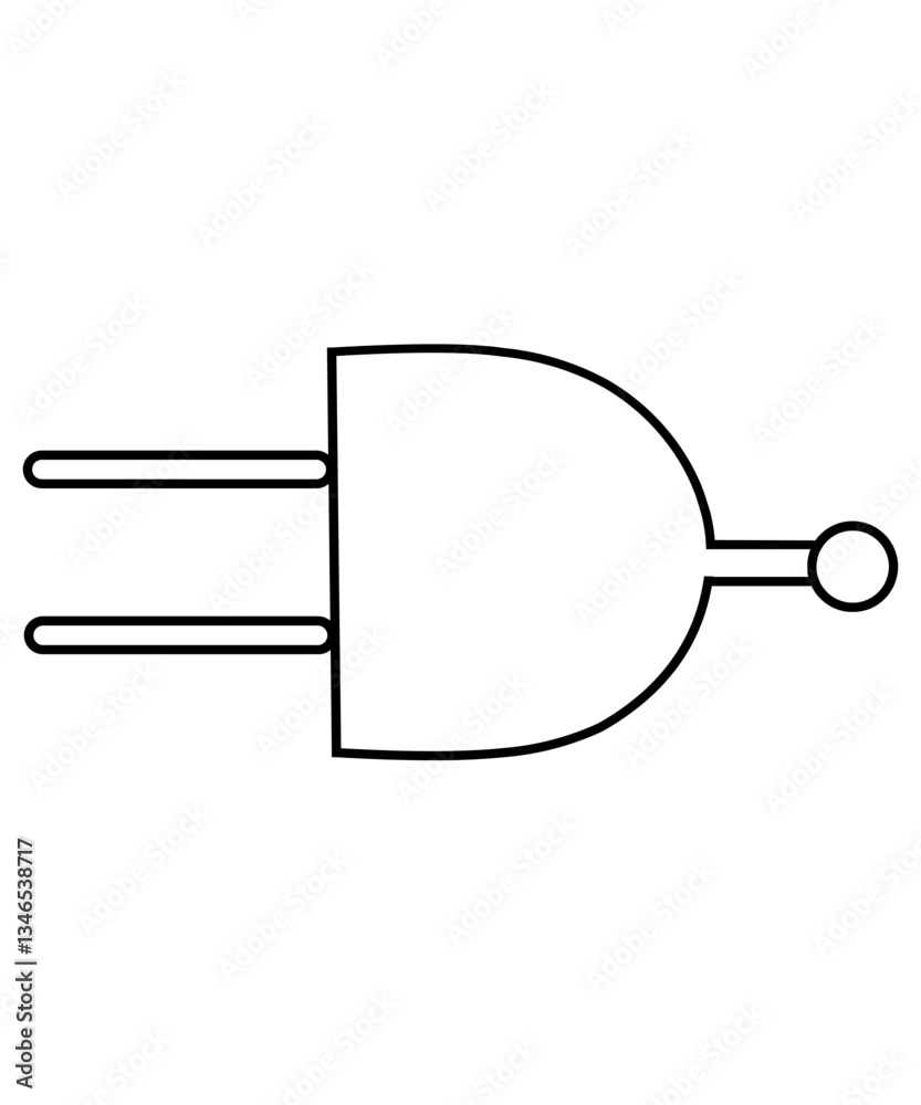 Plug icon with thin outline Plug icon with thin outline