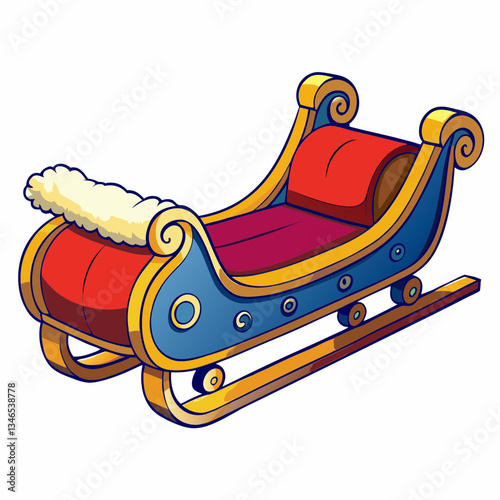 santa claus riding a sledge