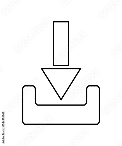Download icon with thin outline