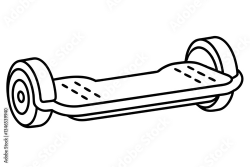hoverboard line art silhouette vector illustration
