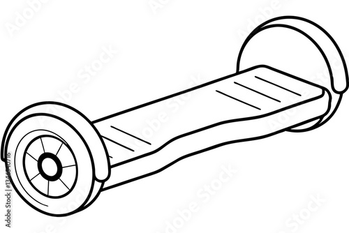 hoverboard line art silhouette vector illustration