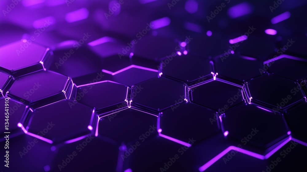 National Sarcoidosis Awareness Month. Minimalist geometric design featuring interconnected purple hexagons representing cellular structures affected by sarcoidosis