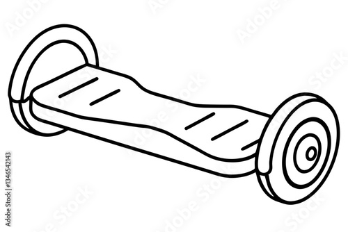 hoverboard line art silhouette vector illustration