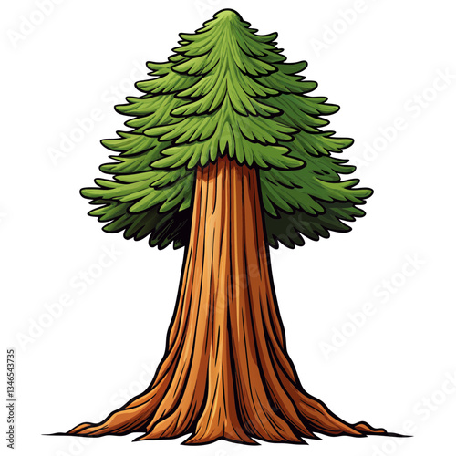 vector illustration of a redwood tree