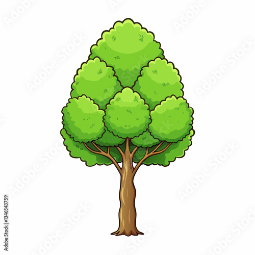 vector illustration of a poplar tree