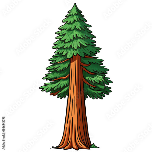 vector illustration of a redwood tree