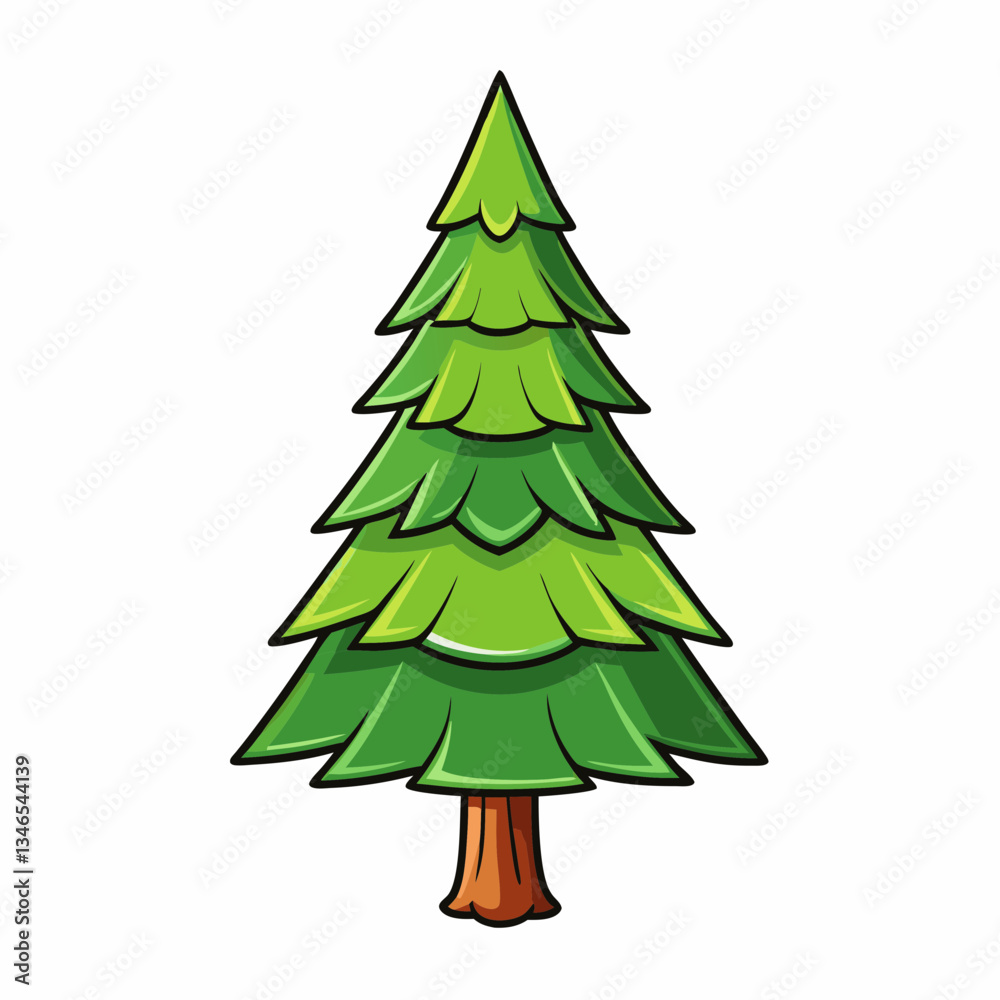 spruce tree on white spruce tree on white