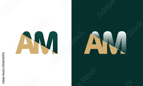 AM Letter Logo Design with a Creative Cut Creative logo design