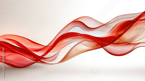 Elegant white background with vibrant red flowing waves, creating a sleek and modern technology-inspired effect.