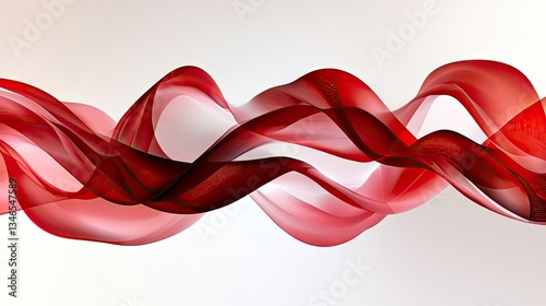 Elegant white background with vibrant red flowing waves, creating a sleek and modern technology-inspired effect.