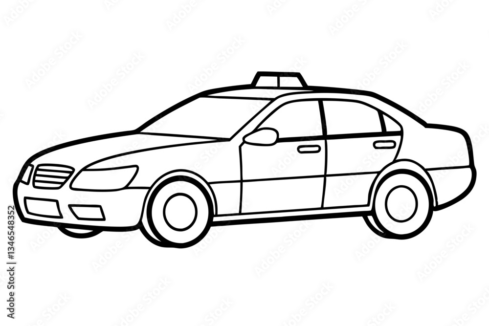 police car line art silhouette vector illustration police car line art silhouette vector illustration