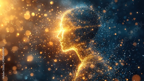 Abstract digital profile of a person