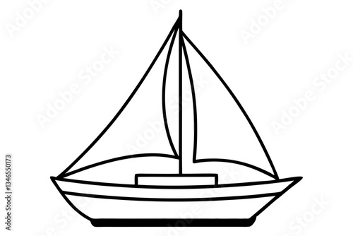sailboat line art silhouette vector illustration