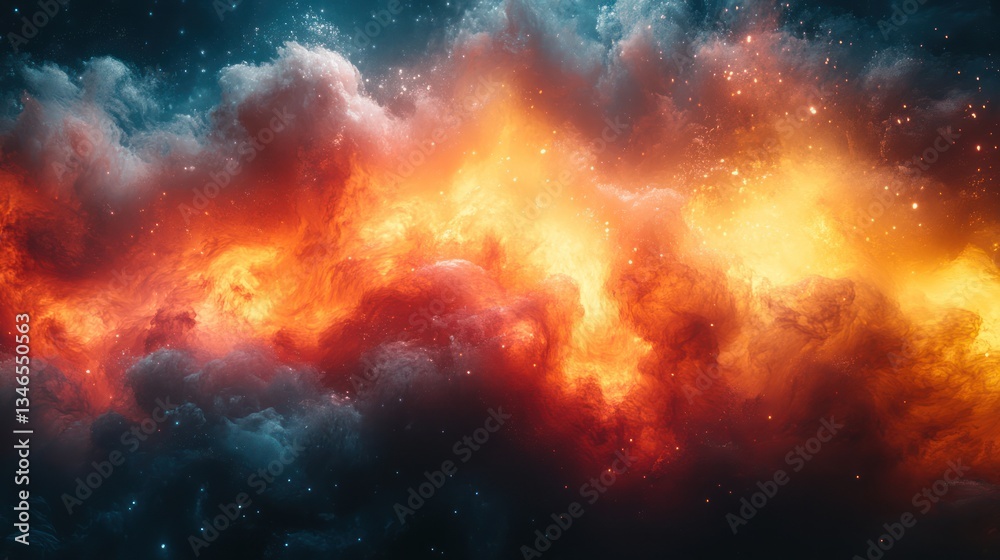 Naklejka premium Fiery Abstract Smoke and Flame Artwork