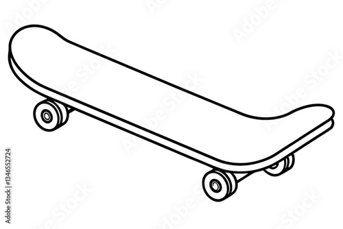 skateboard line art silhouette vector illustration