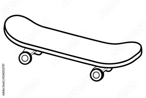 skateboard line art silhouette vector illustration
