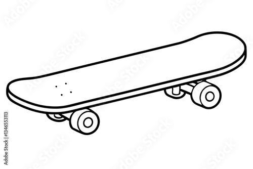 skateboard line art silhouette vector illustration