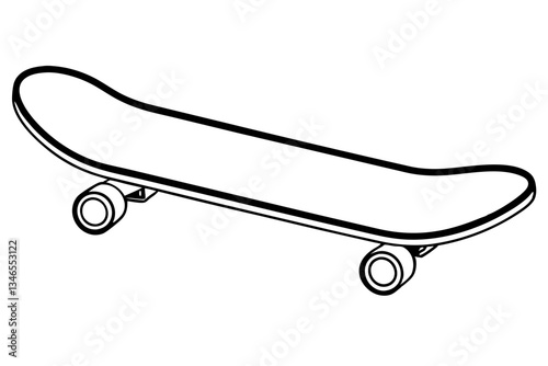 skateboard line art silhouette vector illustration