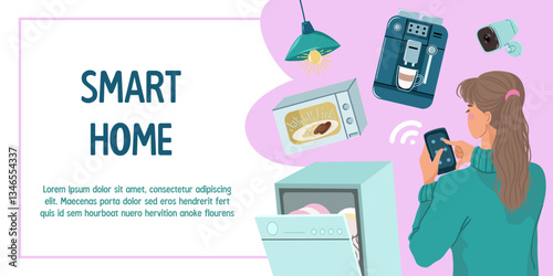 Woman remotely controls home appliances