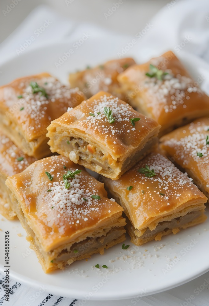 Baklava, a sweet Turkish pastry with layers of filo dough, nuts, and syrup or honey, often served at celebrations like weddings and holidays. Baklava, a sweet Turkish pastry with layers of filo dough, nuts, and syrup or honey, often served at celebrations like weddings and holidays.
