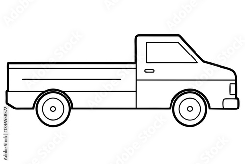 truck line art silhouette vector illustration