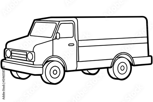 truck line art silhouette vector illustration