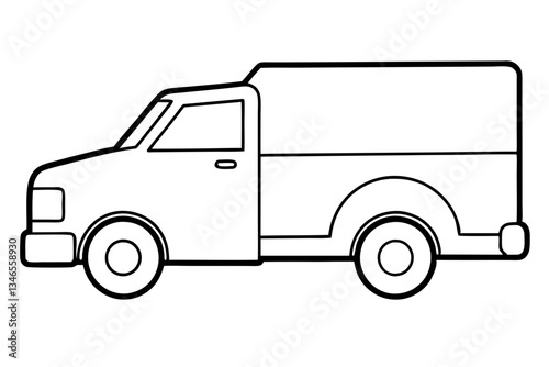 truck line art silhouette vector illustration