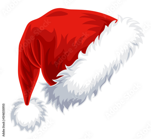 A Santa Claus or father Christmas hat cartoon design element