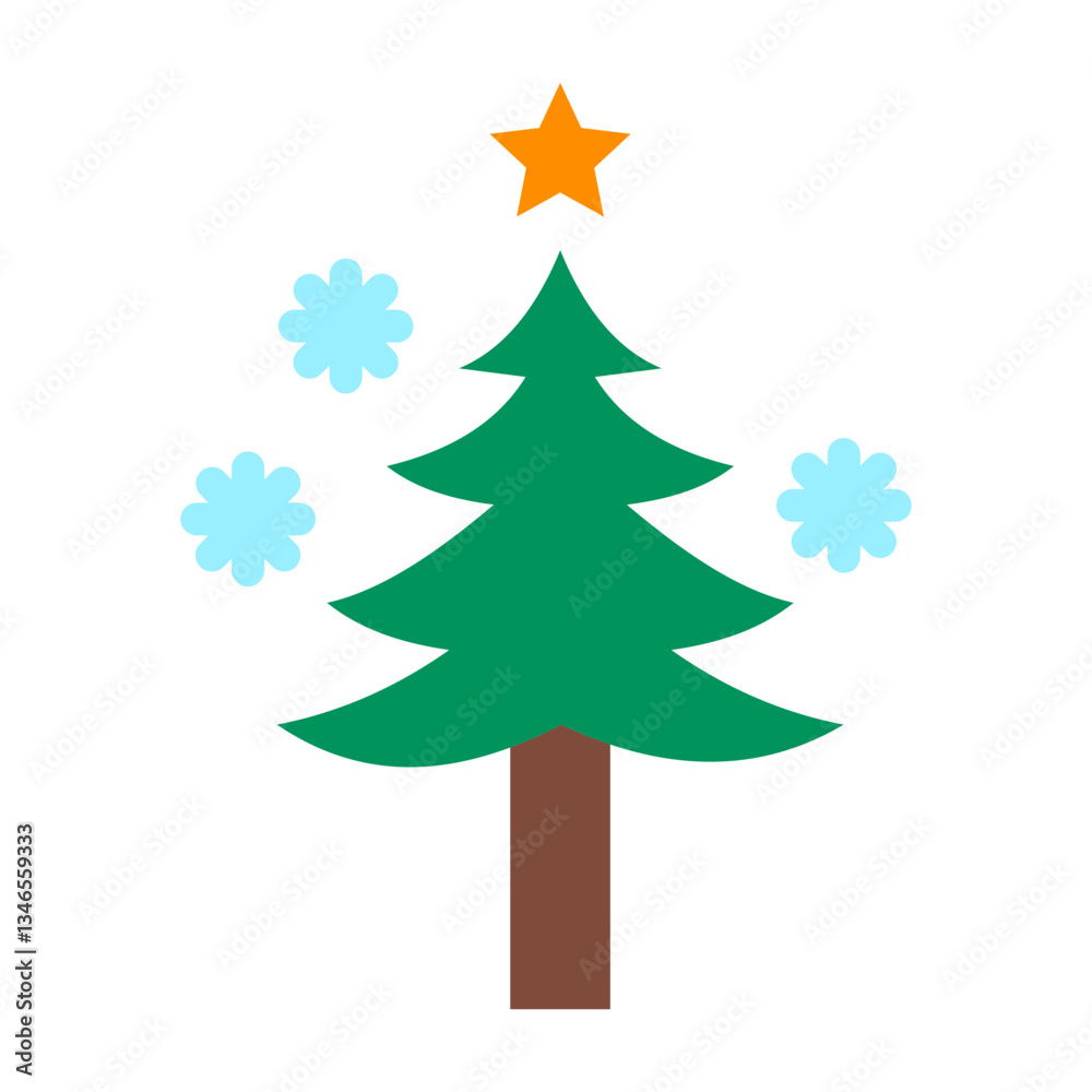 Fototapeta premium Christmas Tree Vector Design Icon Style