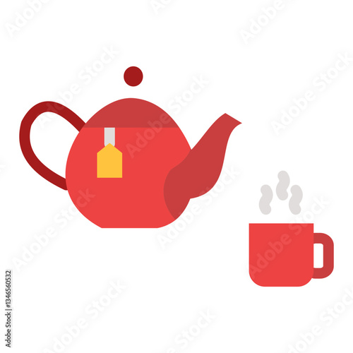 Tea Pot Vector Design Icon Style