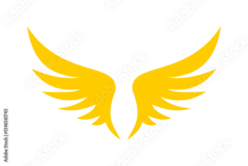Golden Wings Logo | Elegant Angel Wings Symbol, Vector PNG, and Tattoo Design