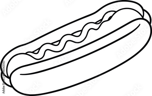 hot dog outline coloring book page,hot dog line art