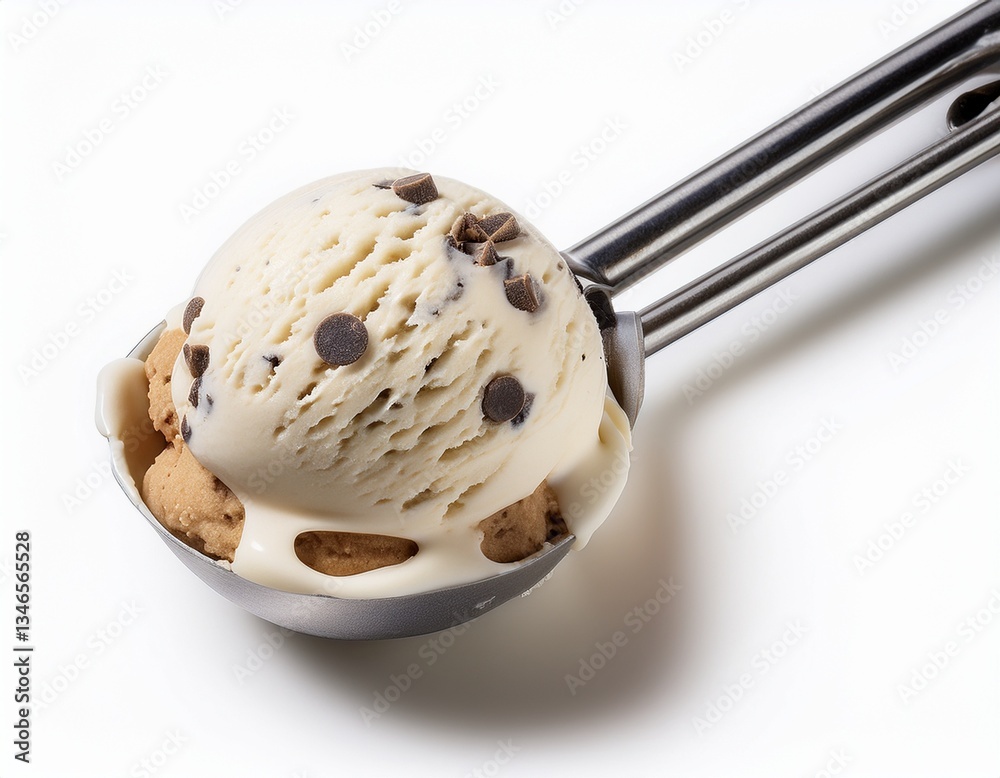 Fototapeta premium Helado de crema & cookies, sobre fondo blanco