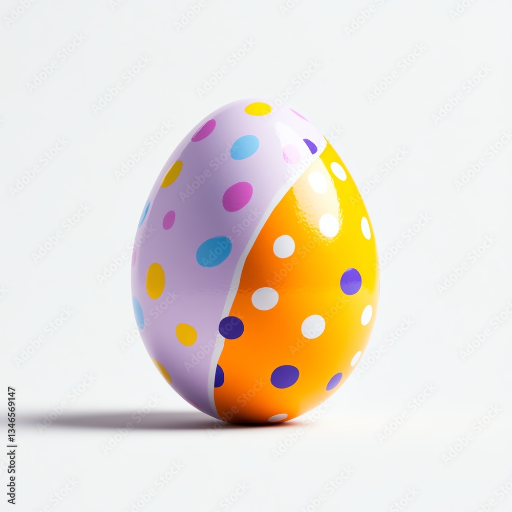 Colorful Easter egg with playful polka dots design. Colorful Easter egg with playful polka dots design.